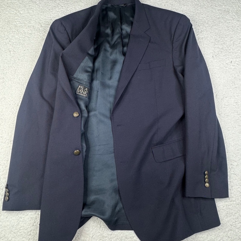 Jos A Bank Navy Blue Wool Blazer Jacket Men's 48XL Gold Button